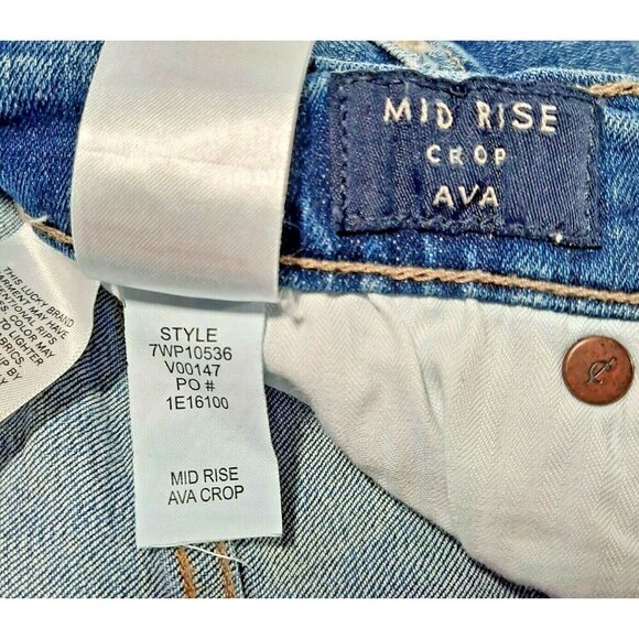 Lucky Brand Mid Rise Crop Ava Ankle Medium Blue Wash Denim Jeans Size 8/29 EUC - Picture 4 of 10